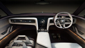 Ansicht vom Cockpit und Armaturenbrett im Bentley EXP 15