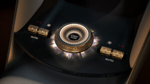 Beleuchteter Drehknopf in der Mittelkonsole beim Bentley EXP 15