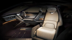Um 45° drehbarer Sitz im Bentley EXP 15