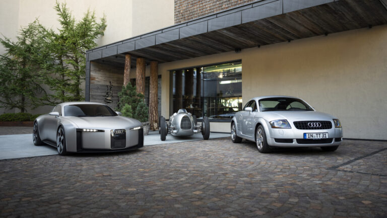 Ansicht vom Audi Concept C, Audi TT und Auto Union Typ C