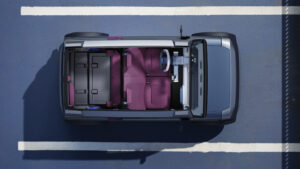 Draufsicht mit umgeklappten Rücksitzen beim Dacia Hipster Concept