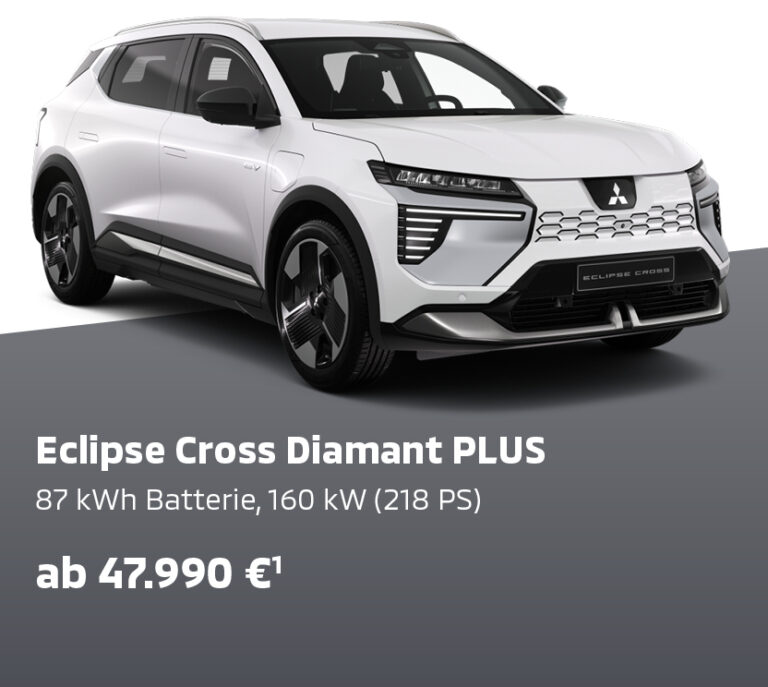 Screenshot der Mitsubishi-Website vom Preis für den Mitsubishi Eclipse Cross in der Ausstattung Diamant Plus