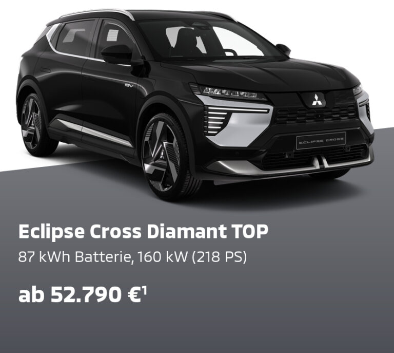 Screenshot der Mitsubishi-Website vom Preis für den Mitsubishi Eclipse Cross in der Ausstattung Diamant Top