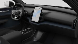 Volvo EX30 Black Edition Interieur Schwarz und Indigo Tiefblau 1