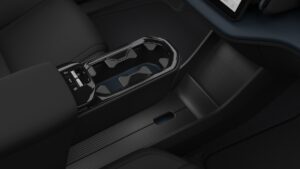 Mittelkonsole mit Farbkontrast beim Volvo EX30 Black Edition