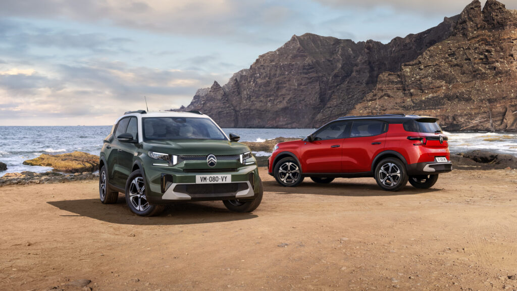 Ansicht vom Citroën ë-C3 und Citroën ë-C3 Aircross