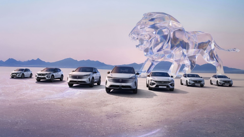 Ansicht der Elektroautos von Peugeot