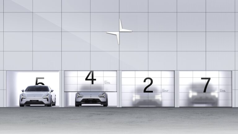 Teaser-Bild mit den Modellen Polestar 5, Polestar 4, Polestar 2, Polestar 7