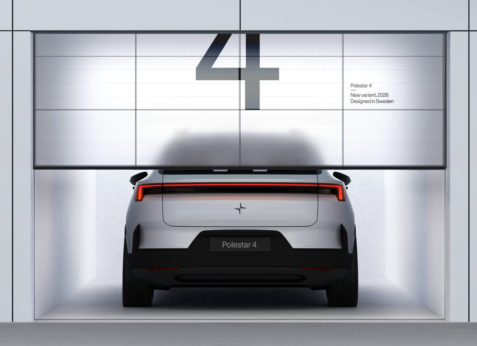 Teaser vom Polestar 4 mit Heckscheibe