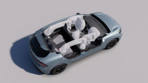 Grafik der Airbag-Anordnung im MG4 EV Urban