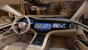 Cockpit vom Mercedes EQS Limousine (2026) mit rundem Lenkrad