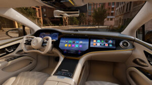 Cockpit vom Mercedes EQS Limousine (2026) mit Steer-by-Wire und Yoke-Lenkrad