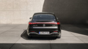 Heckansicht vom Mercedes EQS Limousine (2026)