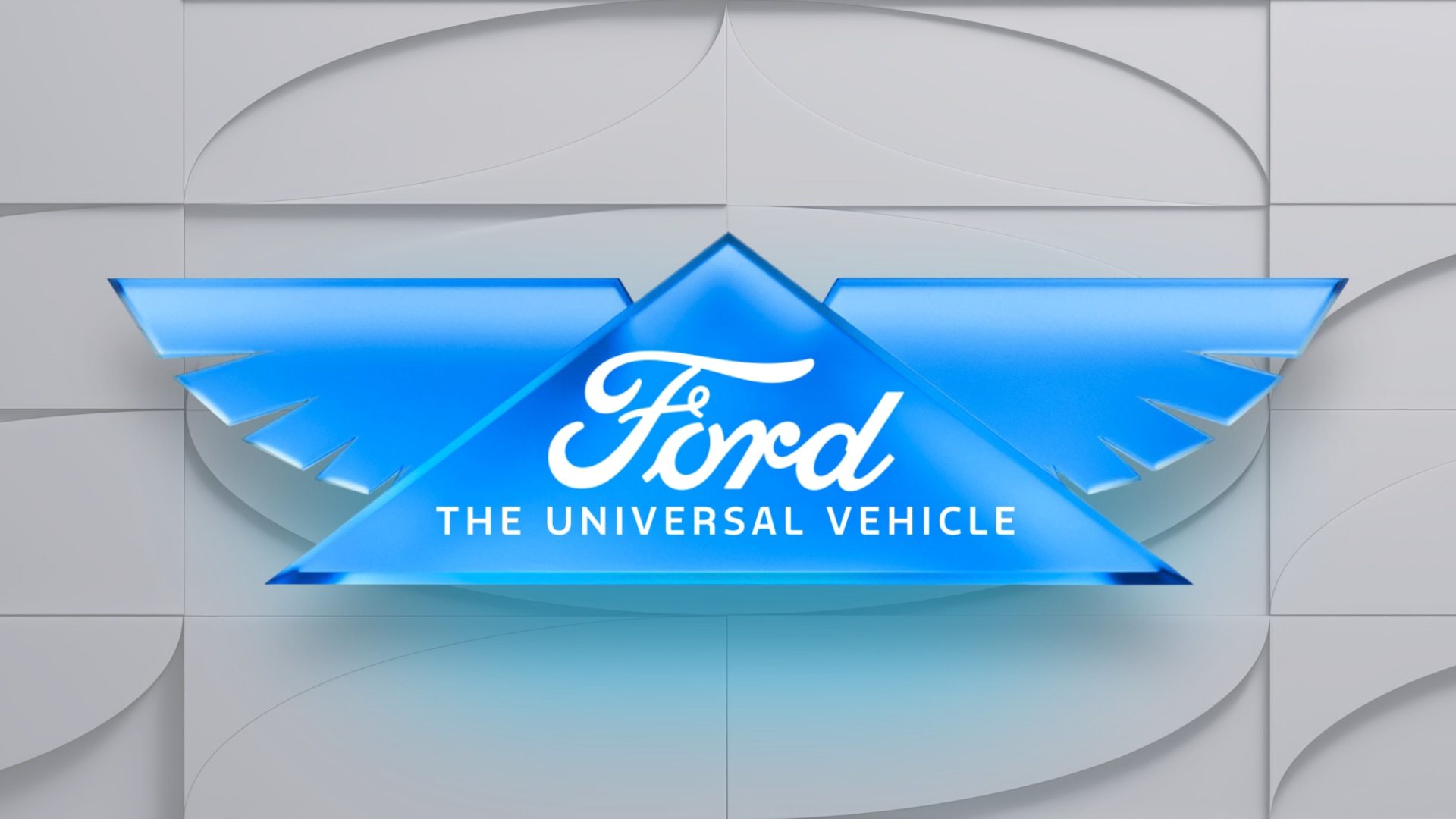 Grafik mit Ford-Logo und Text für "universelle Fahrzeuge"