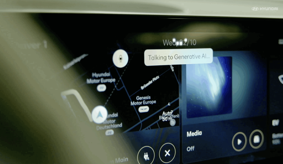 Ansicht vom Bildschirm mit KI-Assistent beim künftigen Hyundai IONIQ 9