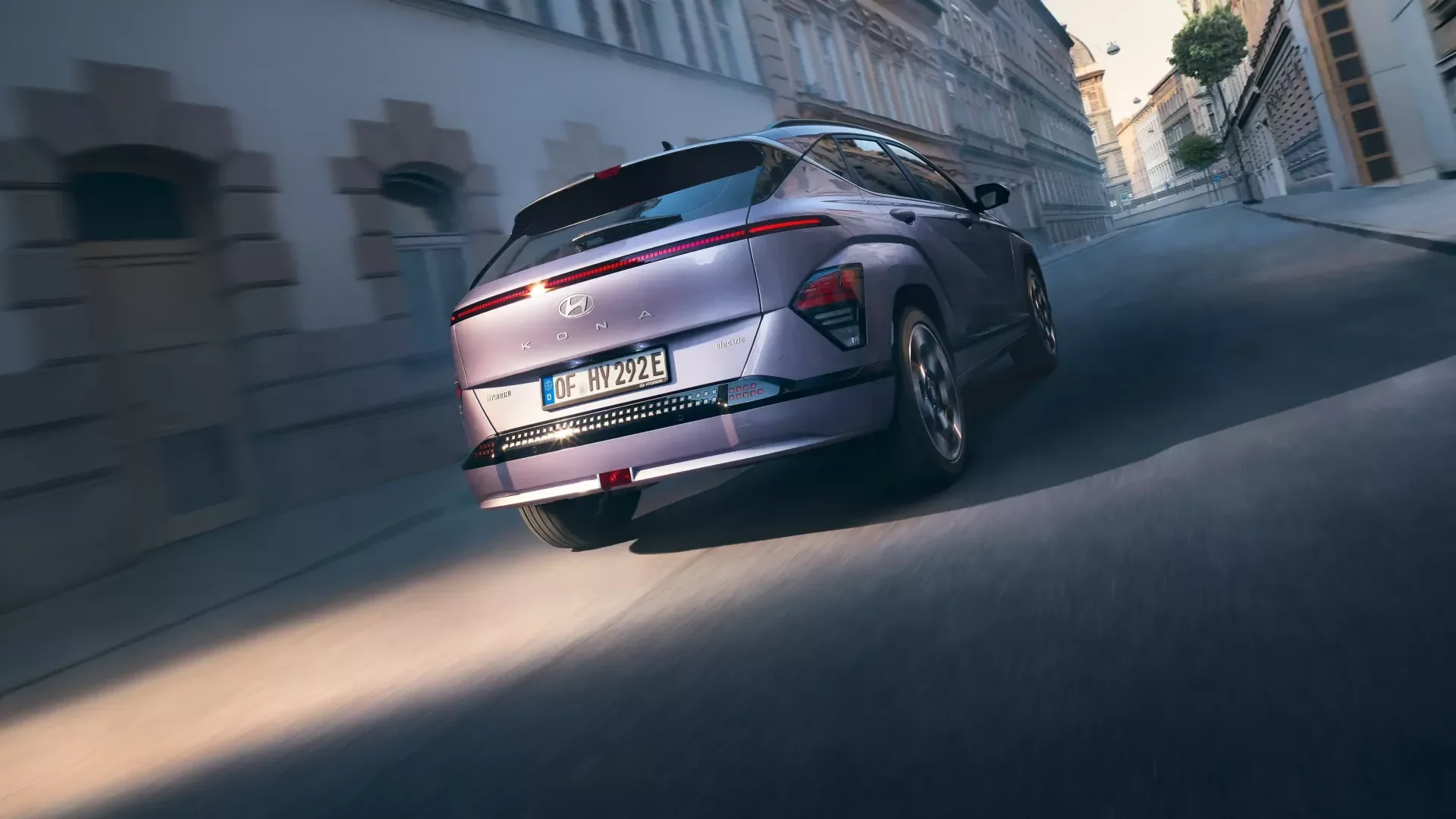 Heckansicht vom Hyundai Kona Elektro