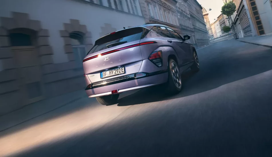 Heckansicht vom Hyundai Kona Elektro