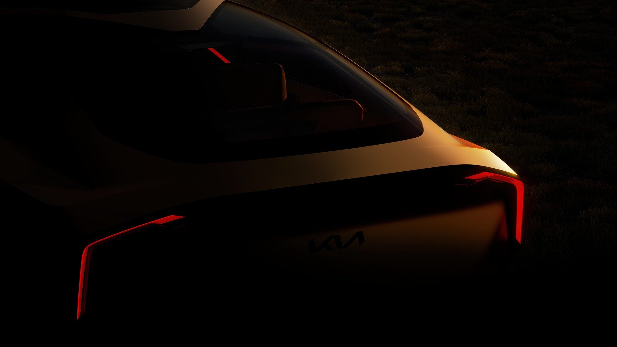 Teaserbild von Kia mit dem Heck einer Limousine