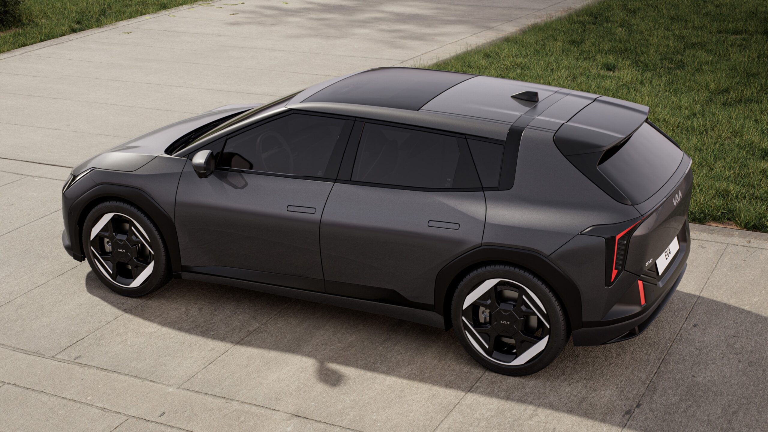 Seitenansicht vom Kia EV4 Schrägheckmodell