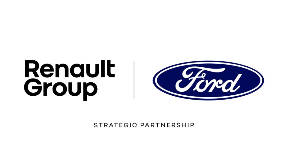 Logos der Partnerschaft zwischen Ford und Renault Group