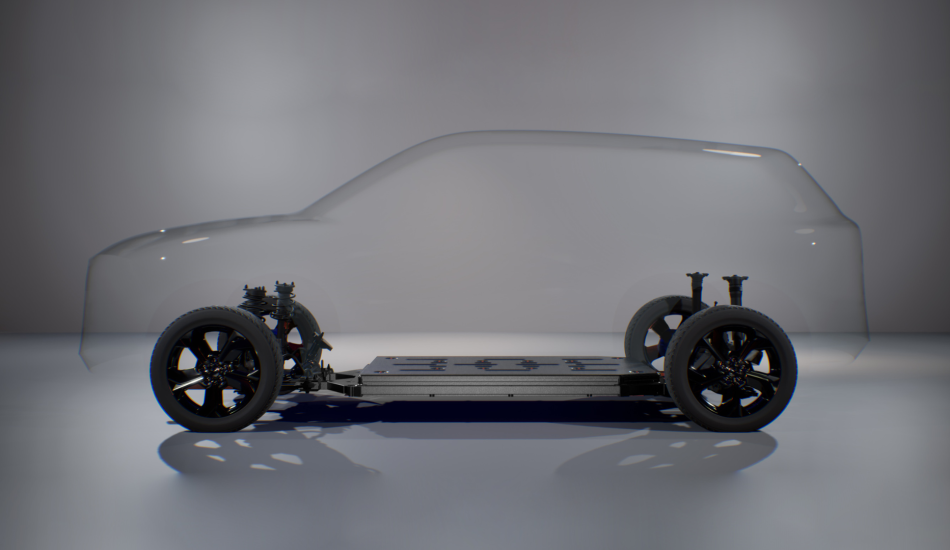 Die neue Elektro-Plattform von Mazda mit einer Auto-Silhouette