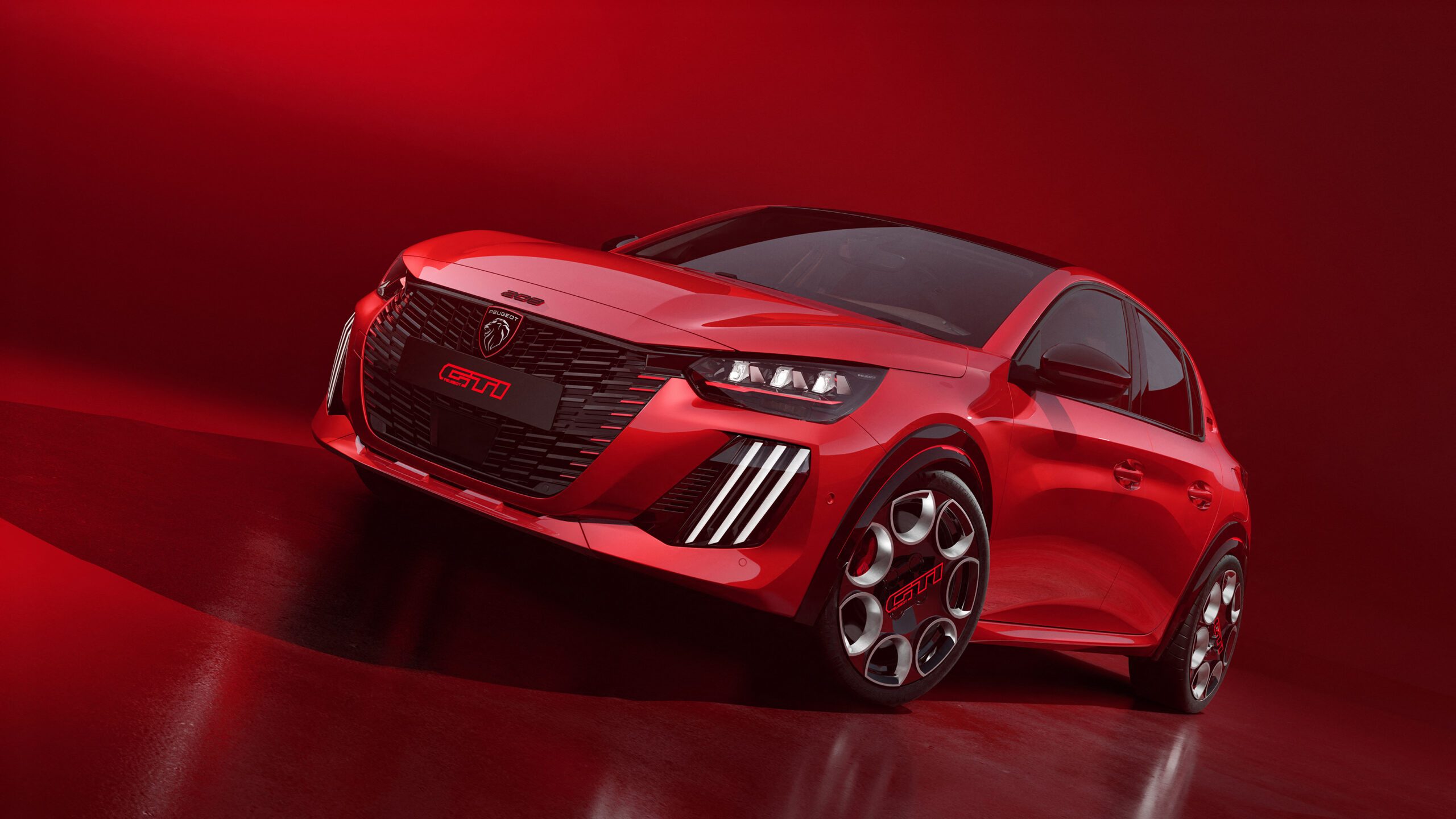 Der Peugoet E-208 GTi in rot