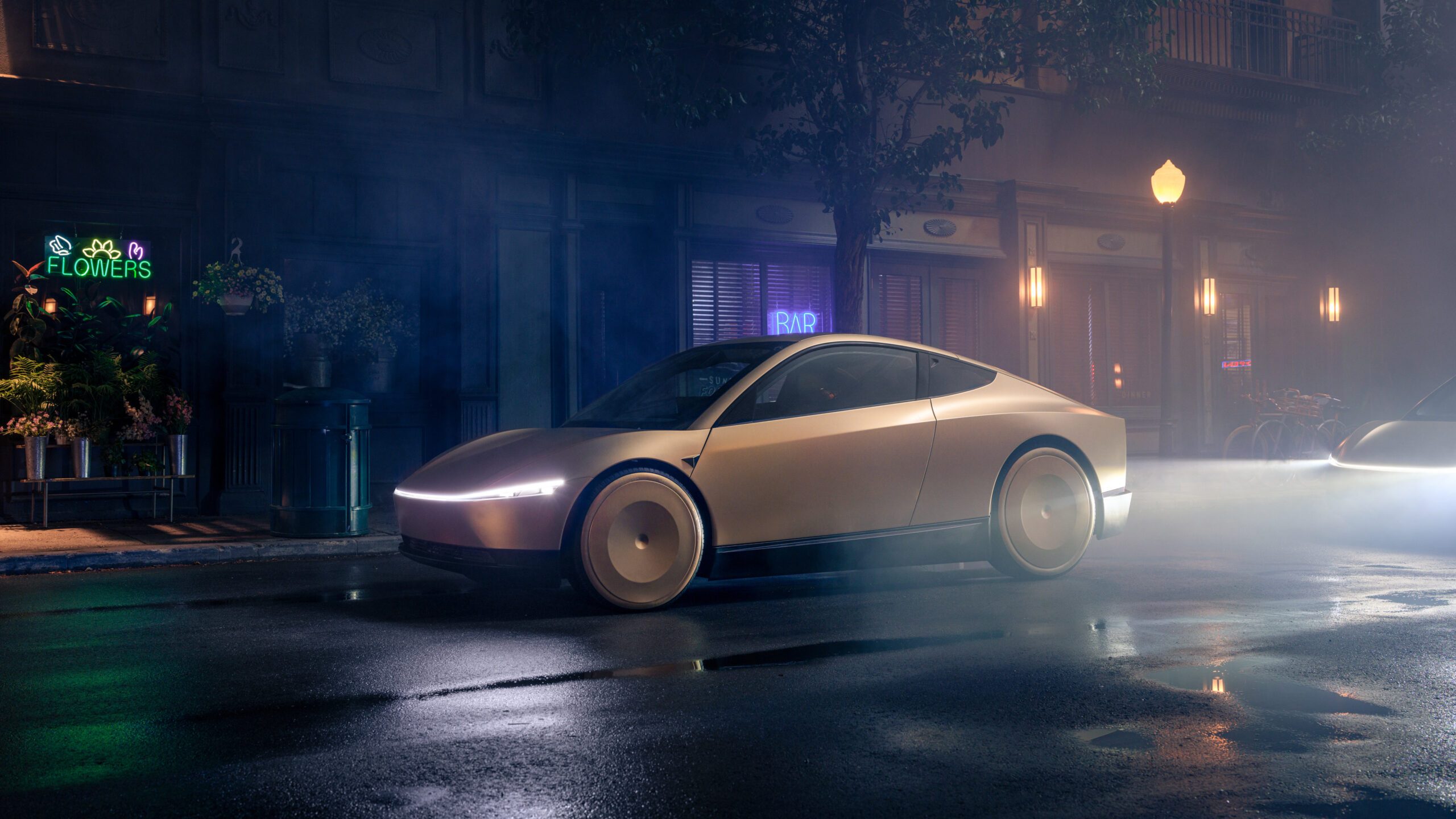 Seitenansicht vom Tesla Cybercab