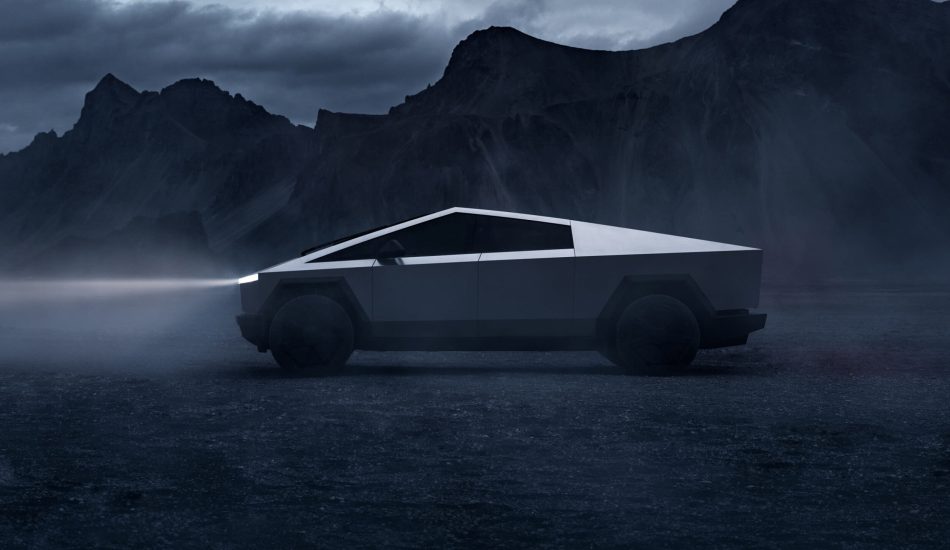 Seitenansicht des Tesla Cybertruck