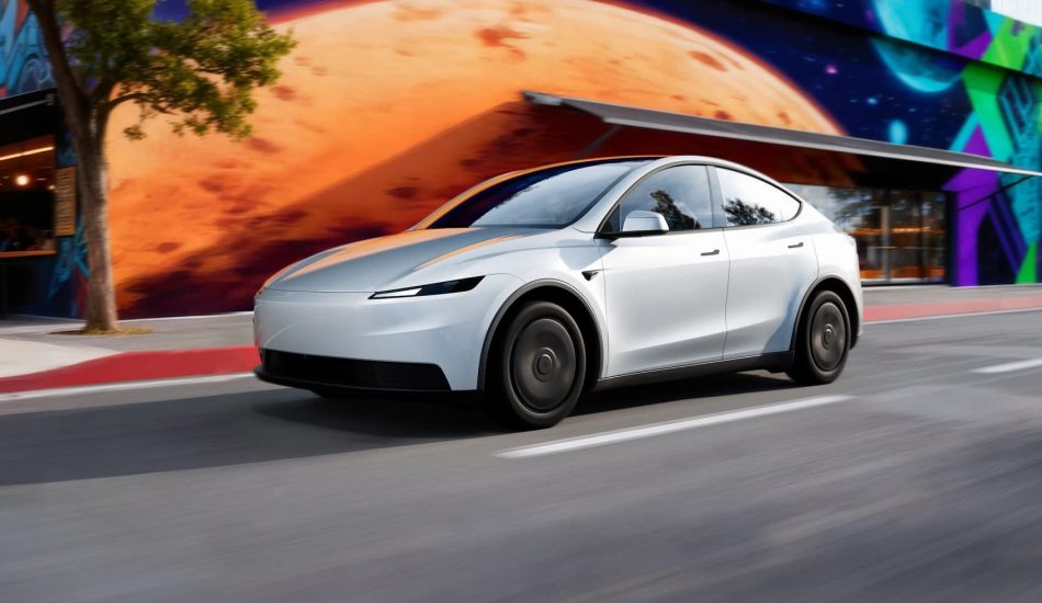 Seitenansicht vom Tesla Model Y Standard