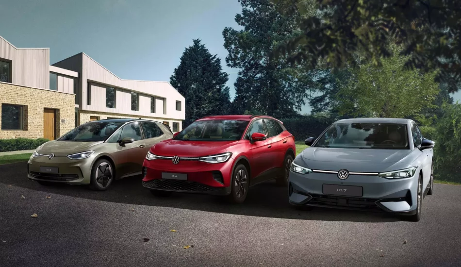 Ansicht der Modelle VW ID.3, ID.4 und ID.7